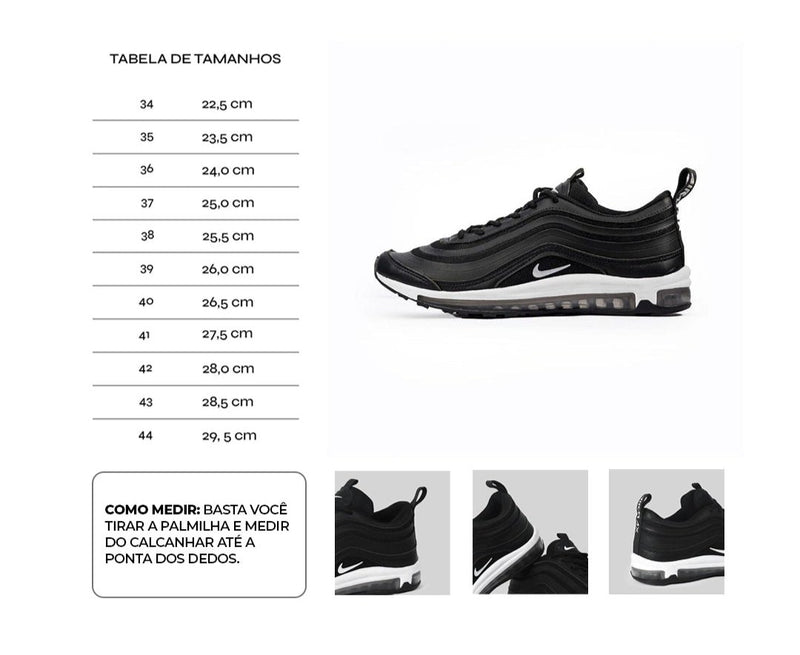 Tênis Nike Air Max 97 - Preto/Branco