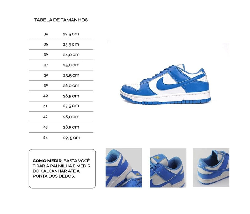 Tênis Nike Dunk Low SB- Branco/Azul