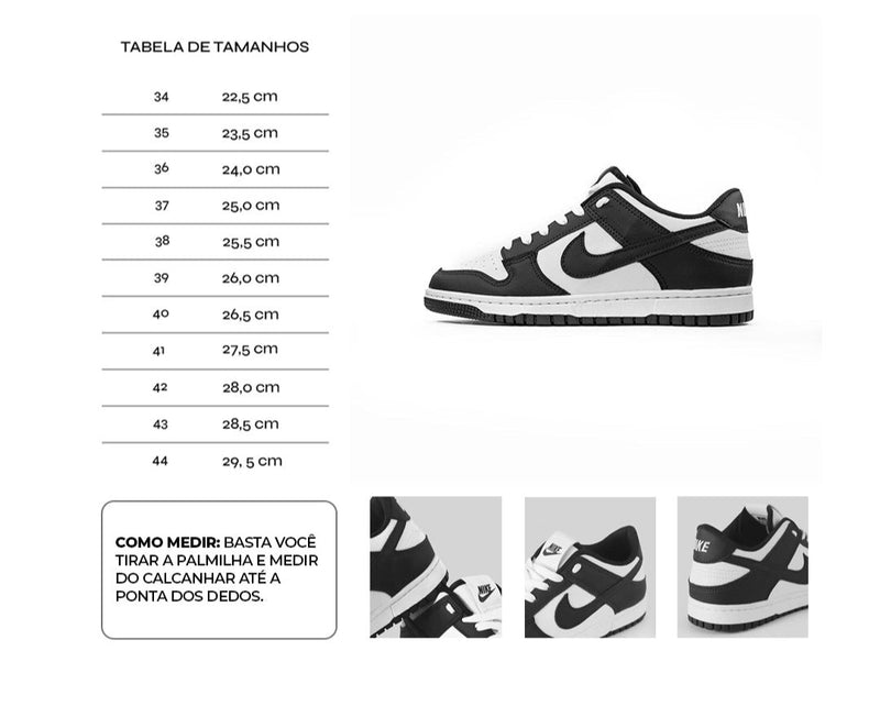 Tênis Nike Dunk Low SB - Preto/Branco