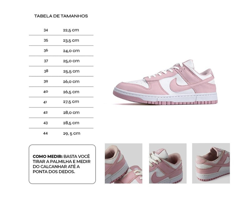 Tênis Nike Dunk Low SB - Branco/Rosa