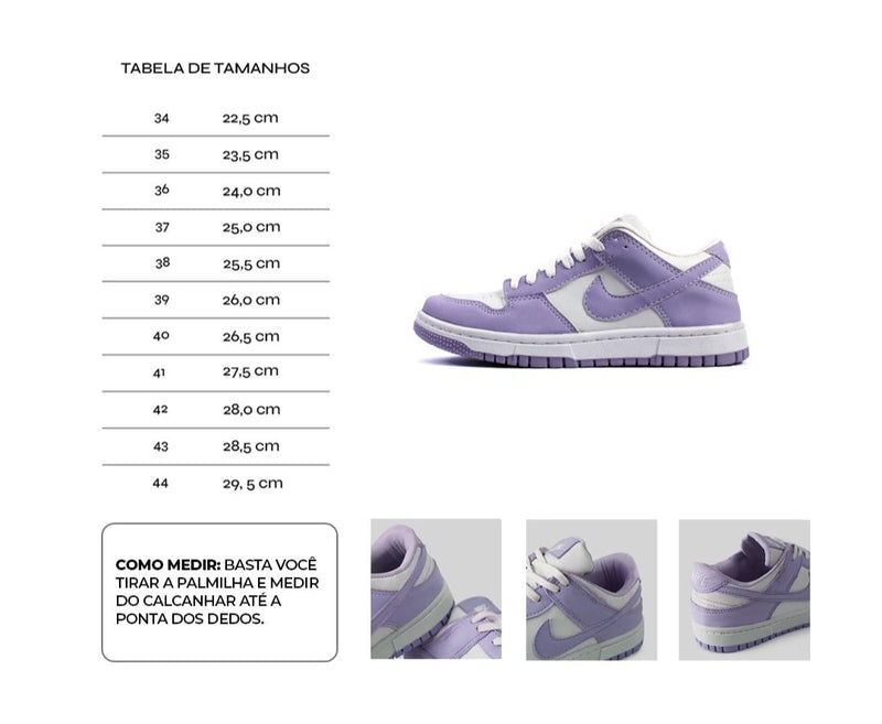 Tênis Nike Dunk Low SB - Branco/Roxo